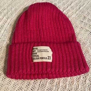 SHEIN kids pink beanie